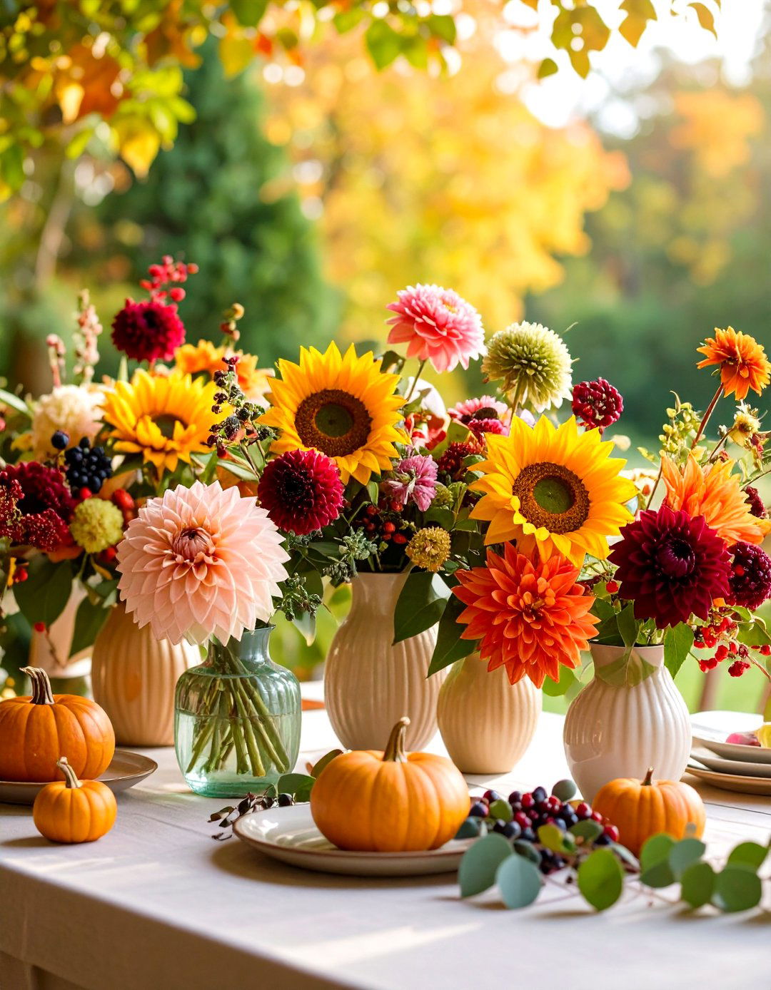 Seasonal Flower Arrangements - 24 Friendsgiving Decor Ideas