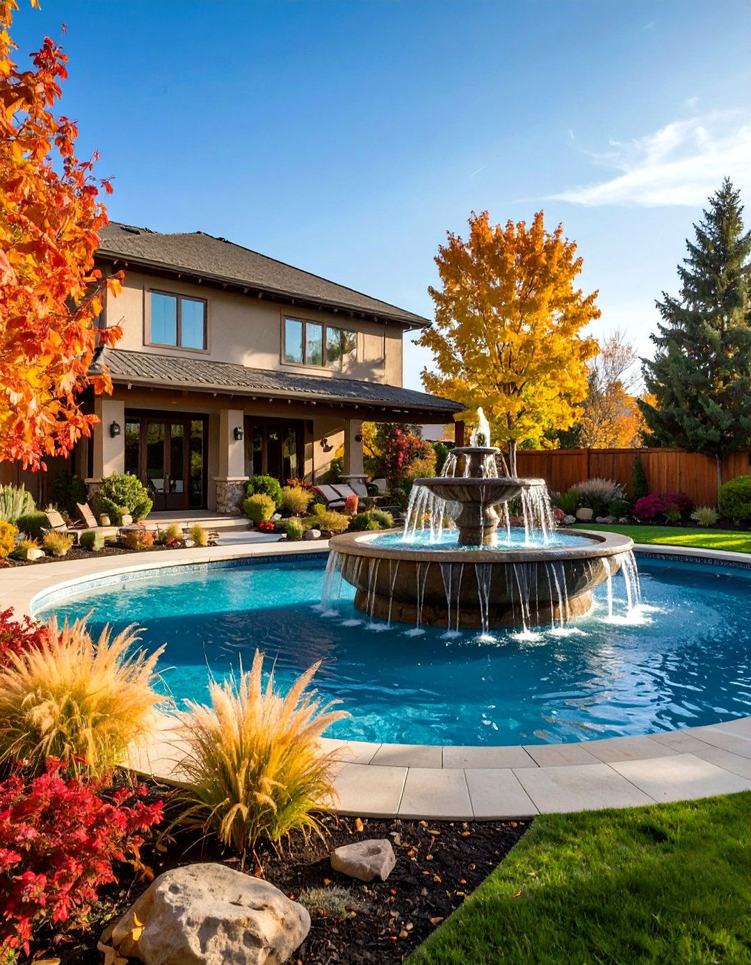 Seasonal Fountain Adaptations - 24 Pool Fountain Ideas