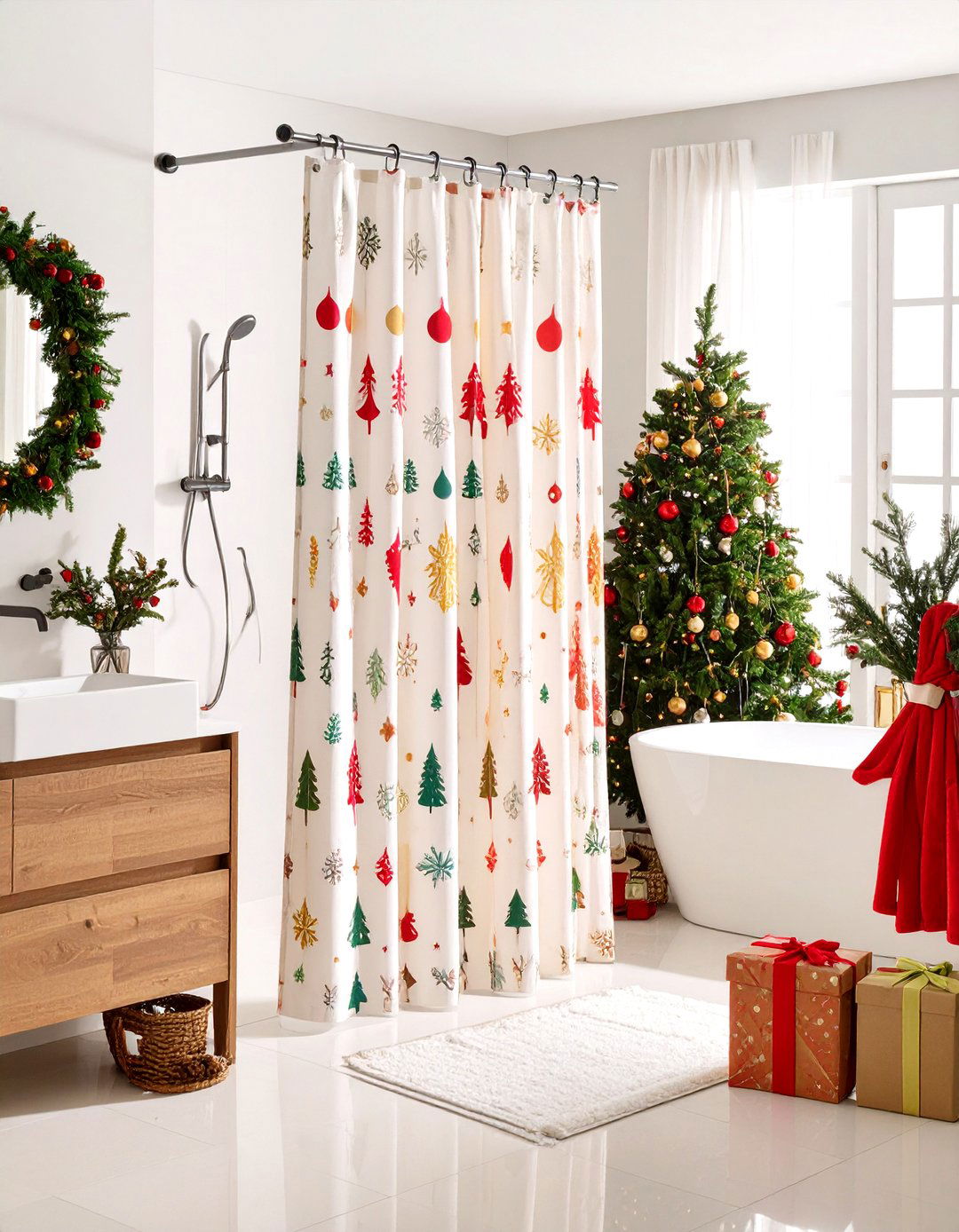 Seasonal Holiday Shower Curtains - 24 Shower Curtain Ideas