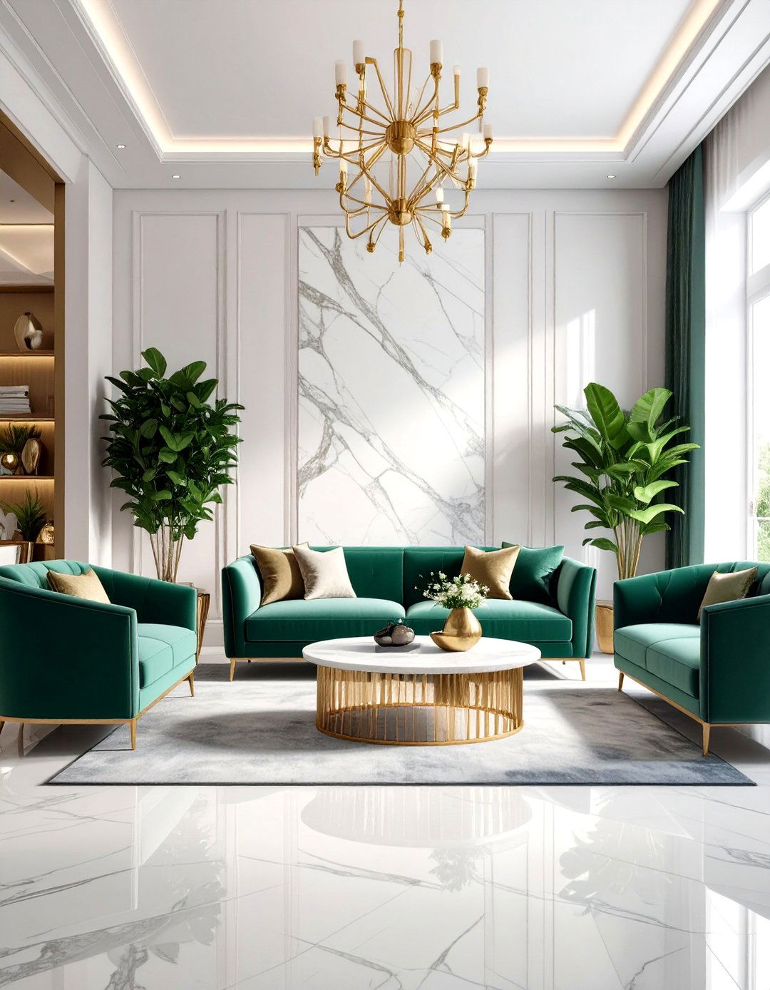 Seasonal Marble Decorating Flexibility - 24 Marble Floor Living Room Ideas