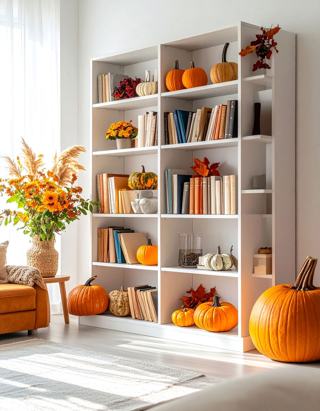 Seasonal Rotation Bookshelf Styling - 24 Bookshelf Decor Ideas