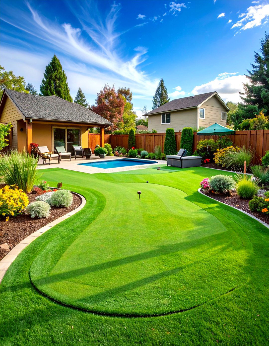 Seasonal Weather Resistant Putting Green - 24 Backyard Putting Green Ideas