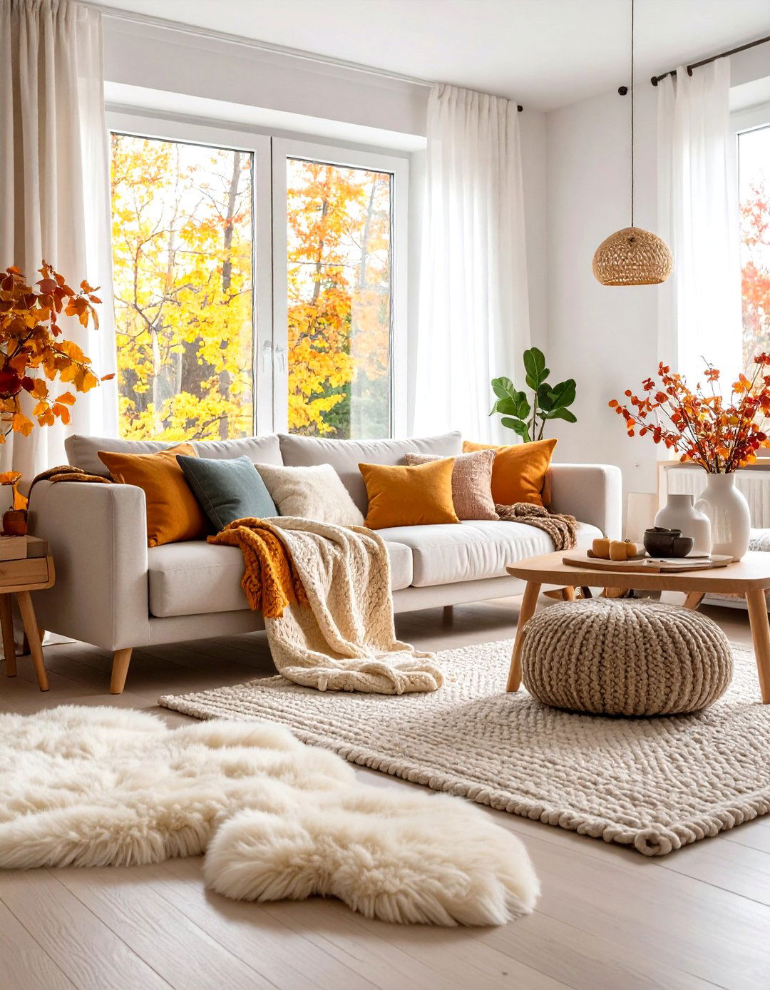 Seasonal Window Treatment Updates - 24 Fall Decor Ideas