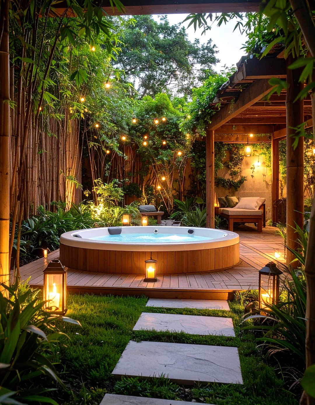 Secret Garden Privacy Sanctuary - 24 Hot Tub Decor Ideas