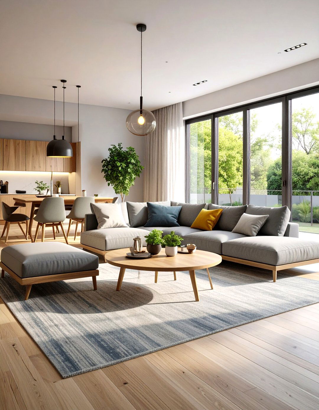 Sectional Sofa with Integrated Dining Bench - 24 Small Living Room Ideas With Tv and Dining Table