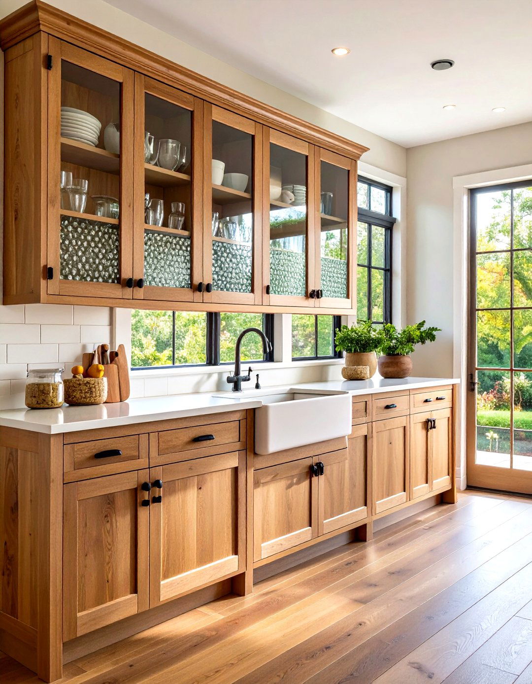 Seeded Glass Vintage Modern - 24 Modern Style Glass Kitchen Cabinets