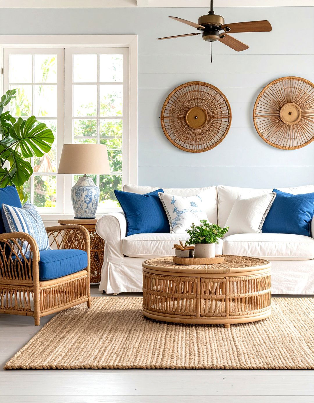 Seersucker Summer Living Room - 24 Preppy Living Room Ideas