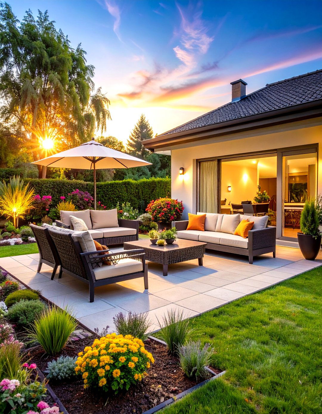 Semi Circle Patio with Seasonal Adaptation Features - 24 Semi Circle Patio Ideas and Inspiration