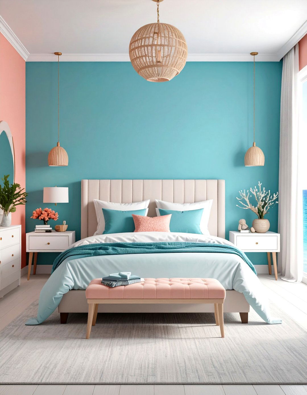 Serene Coral Reef Sanctuary Bedroom - 24 Ocean-themed Bedroom Ideas