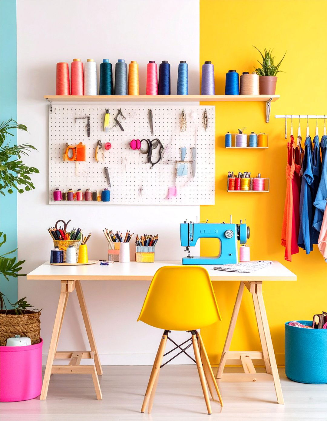 Sewing Room Organization - 24 Pegboard Ideas