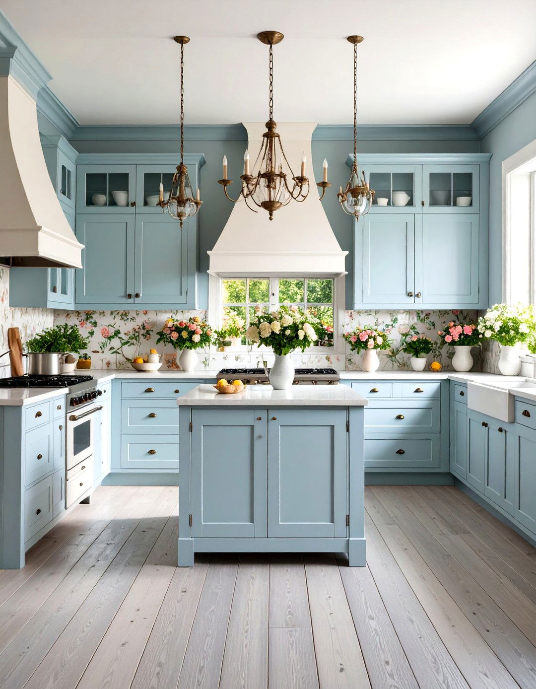 Shabby Chic Grey Painted Floor Kitchen - 24 Kitchens With Grey Floors