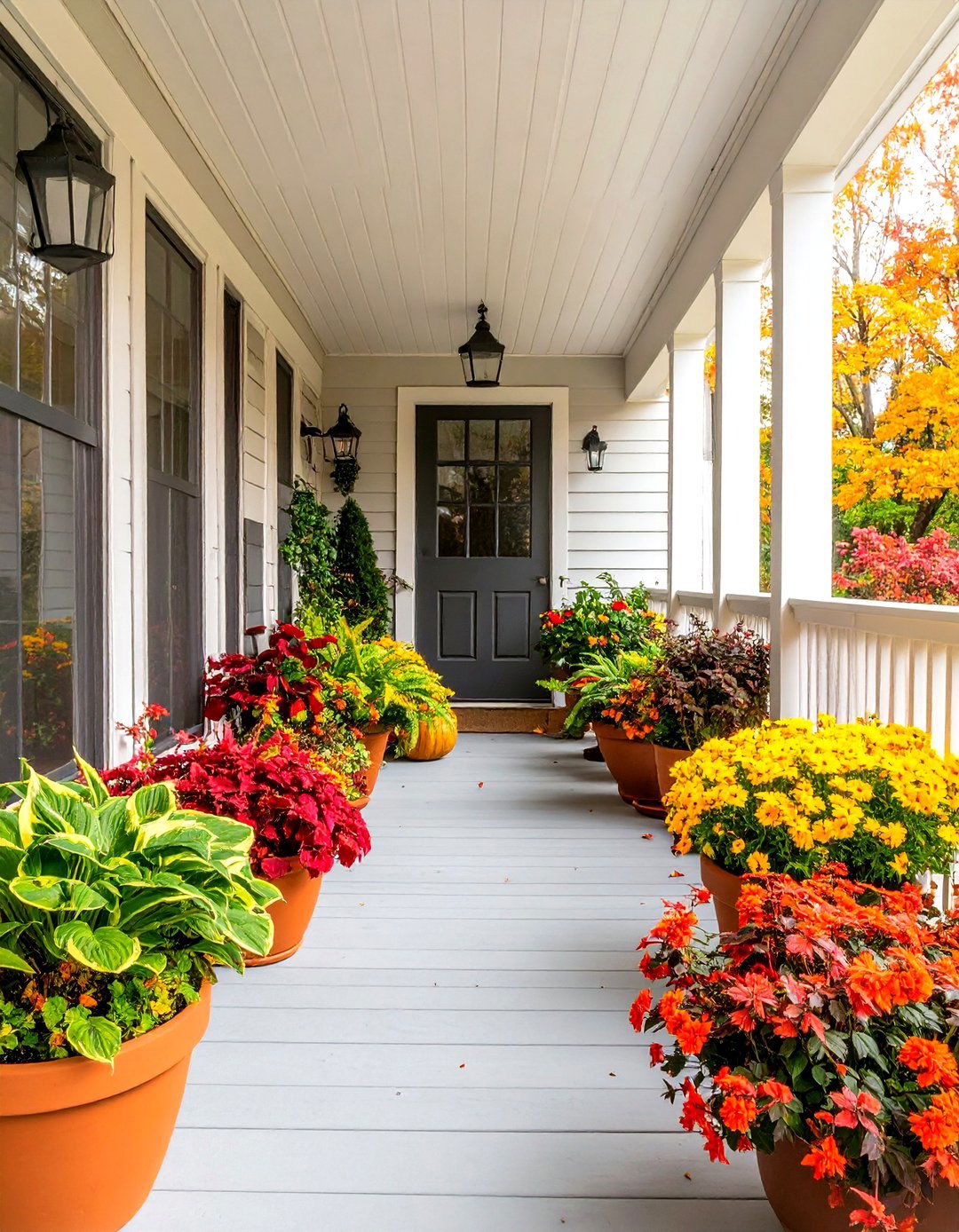 Shade Garden Fall Container - 24 Fall Planter Ideas
