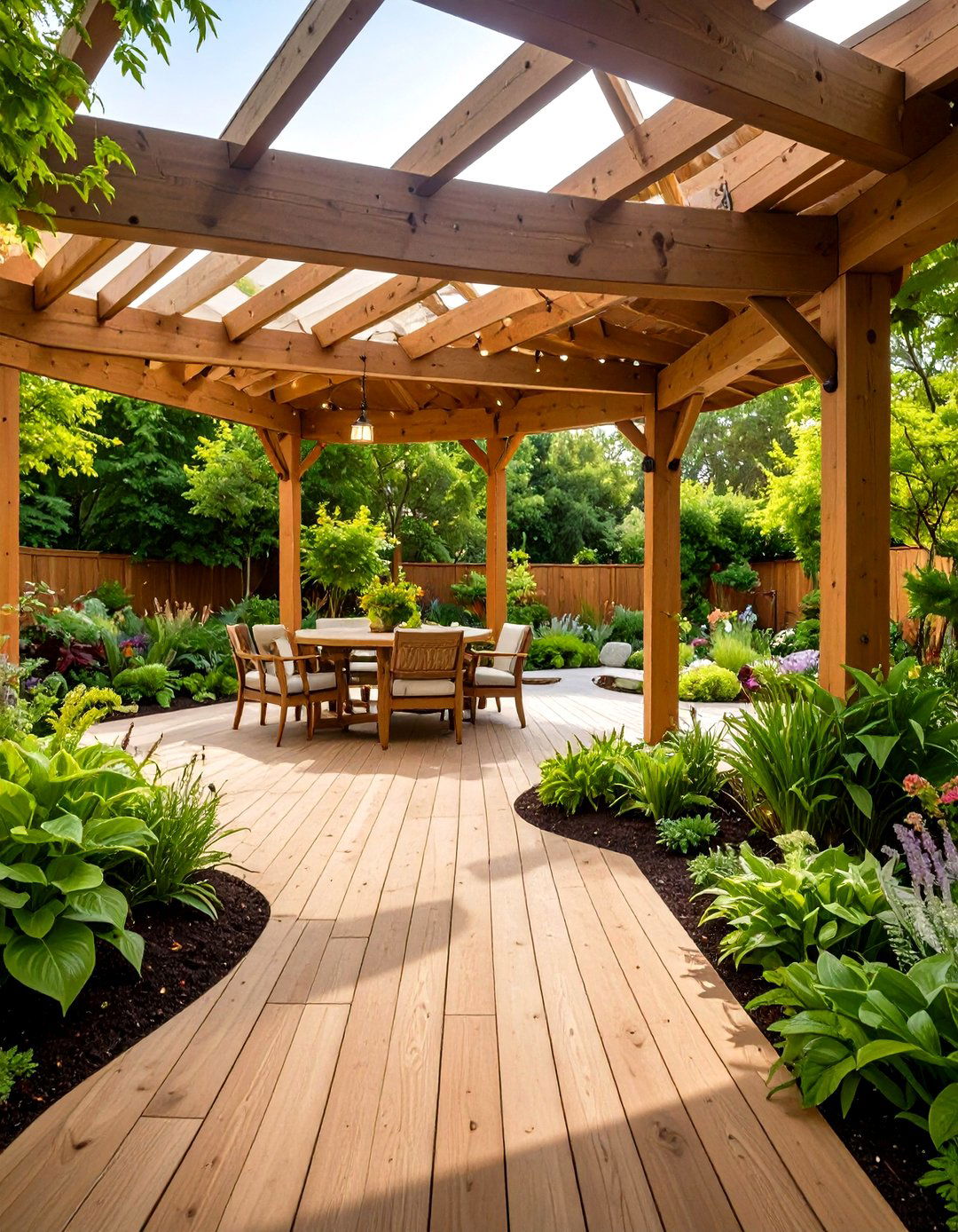 Shade Garden with Hostas and Ferns - 24 Under Deck Landscaping Ideas