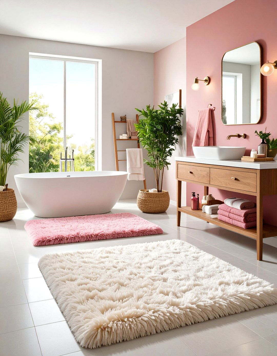 Shag Texture Bathroom Rugs - 24 Bathroom Rug Ideas