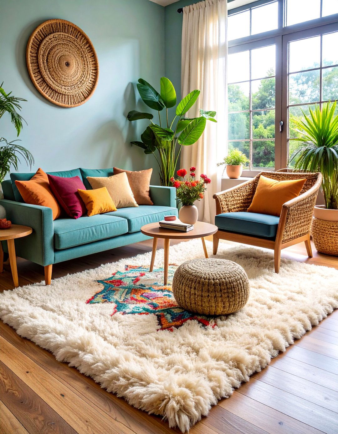 Shag Texture Bohemian Comfort - 24 Boho Rug Ideas