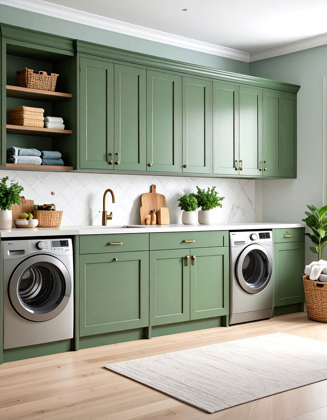 Shaker Cabinet Storage System - 24 Small Utility Room Ideas