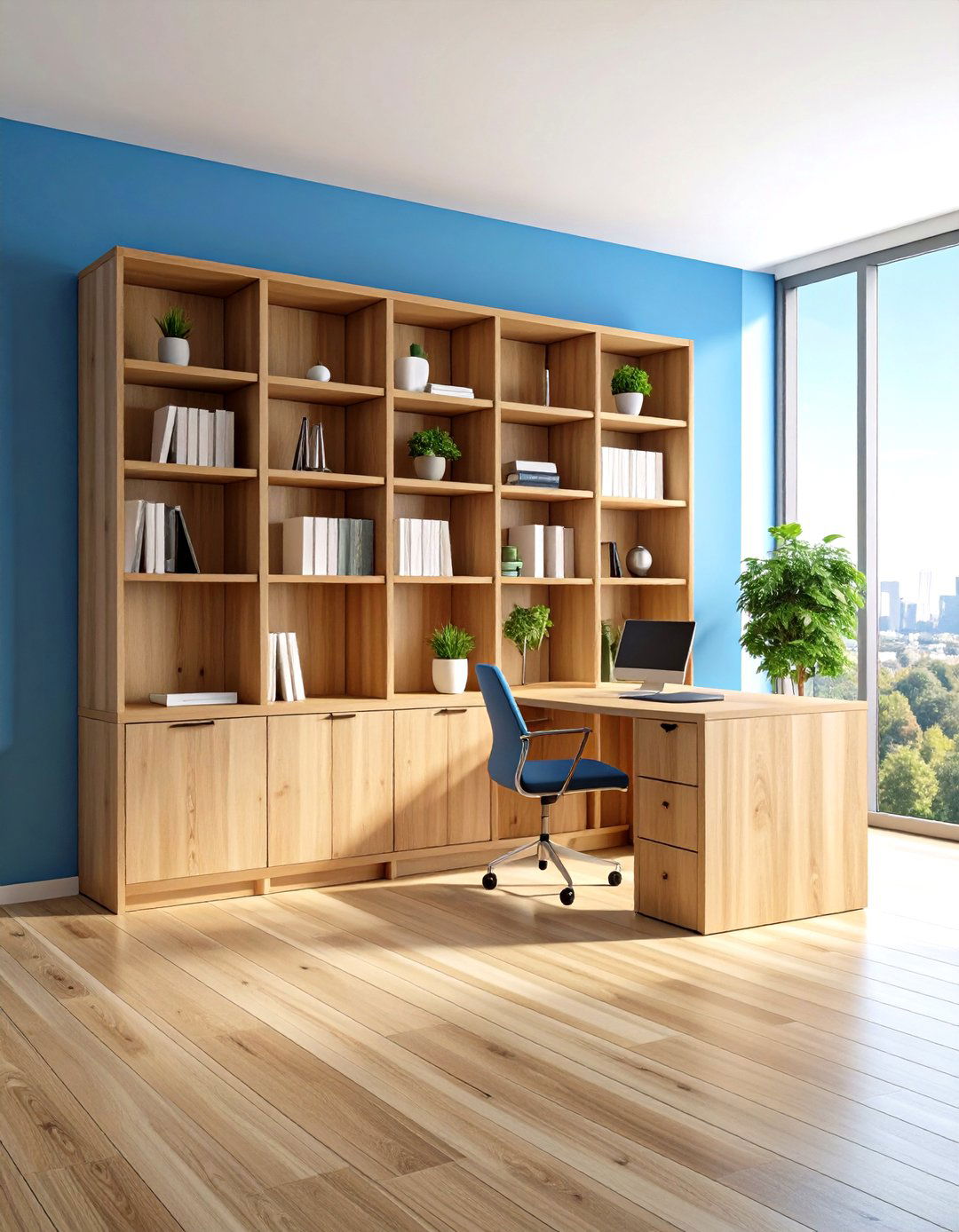 Shaker Style Simple Bookcase - 24 Bookcases Around Window Design Ideas