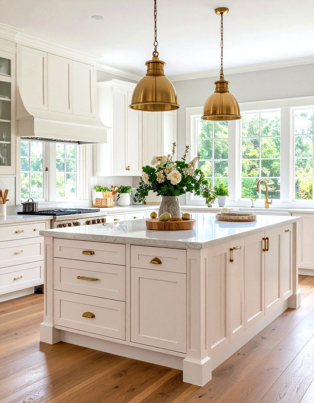 Shaker Style White Kitchen Island - 24 Farmhouse Kitchen Island Ideas