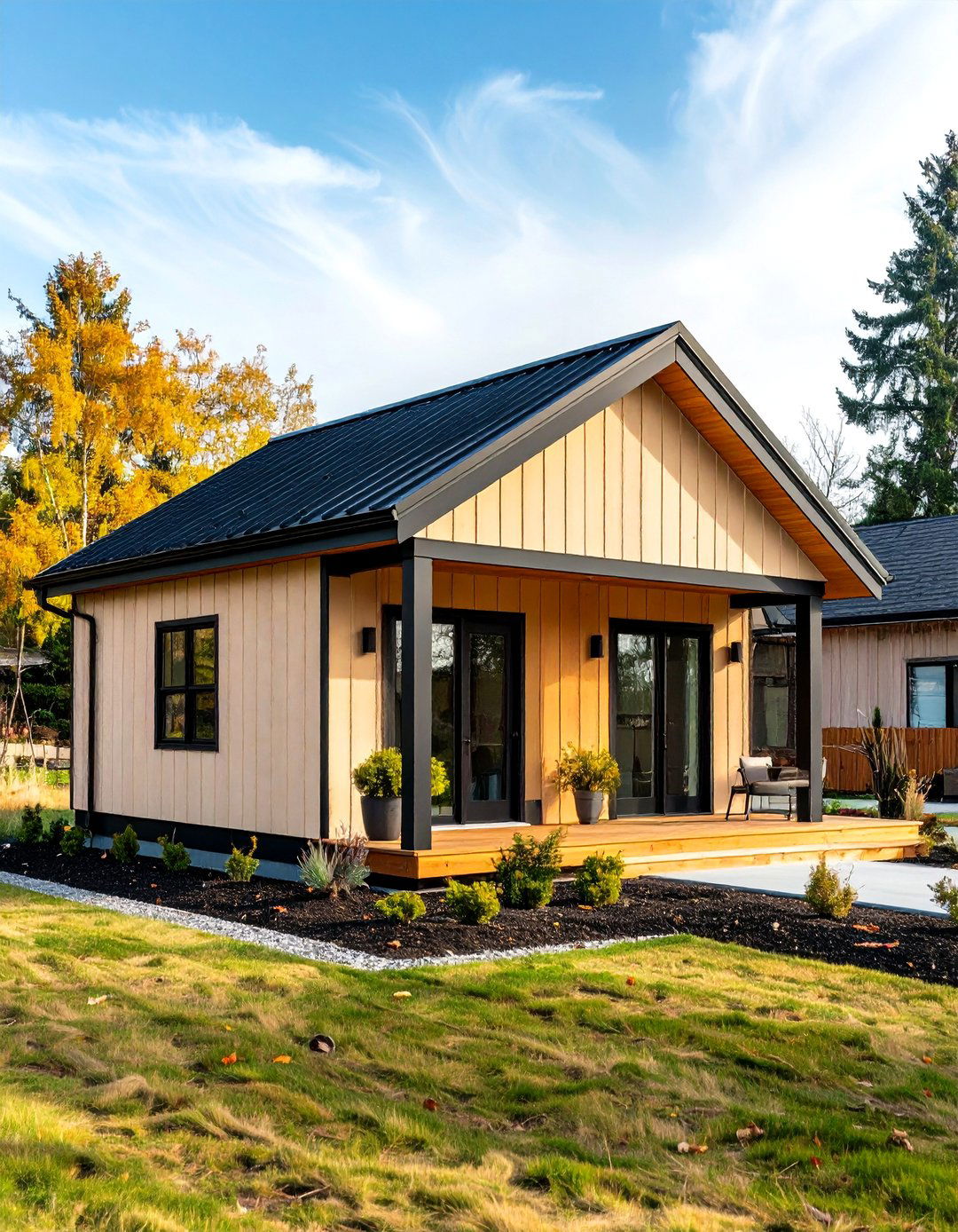Shed Style Contemporary - 24 beige and black house exterior ideas