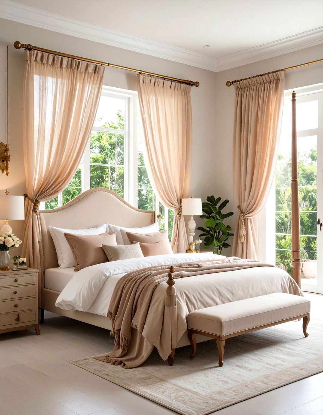 Sheer Curtain Panels with Decorative Hardware - 24 Window Treatments Ideas