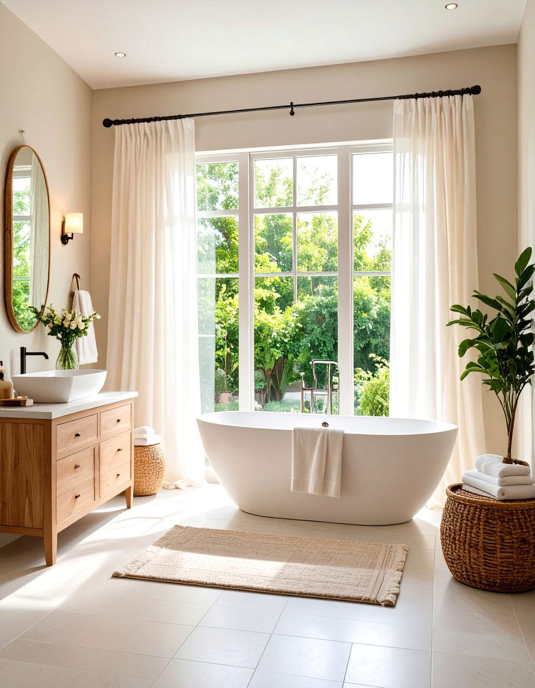 Sheer Curtains for Light Filtering - 24 bathroom curtain ideas