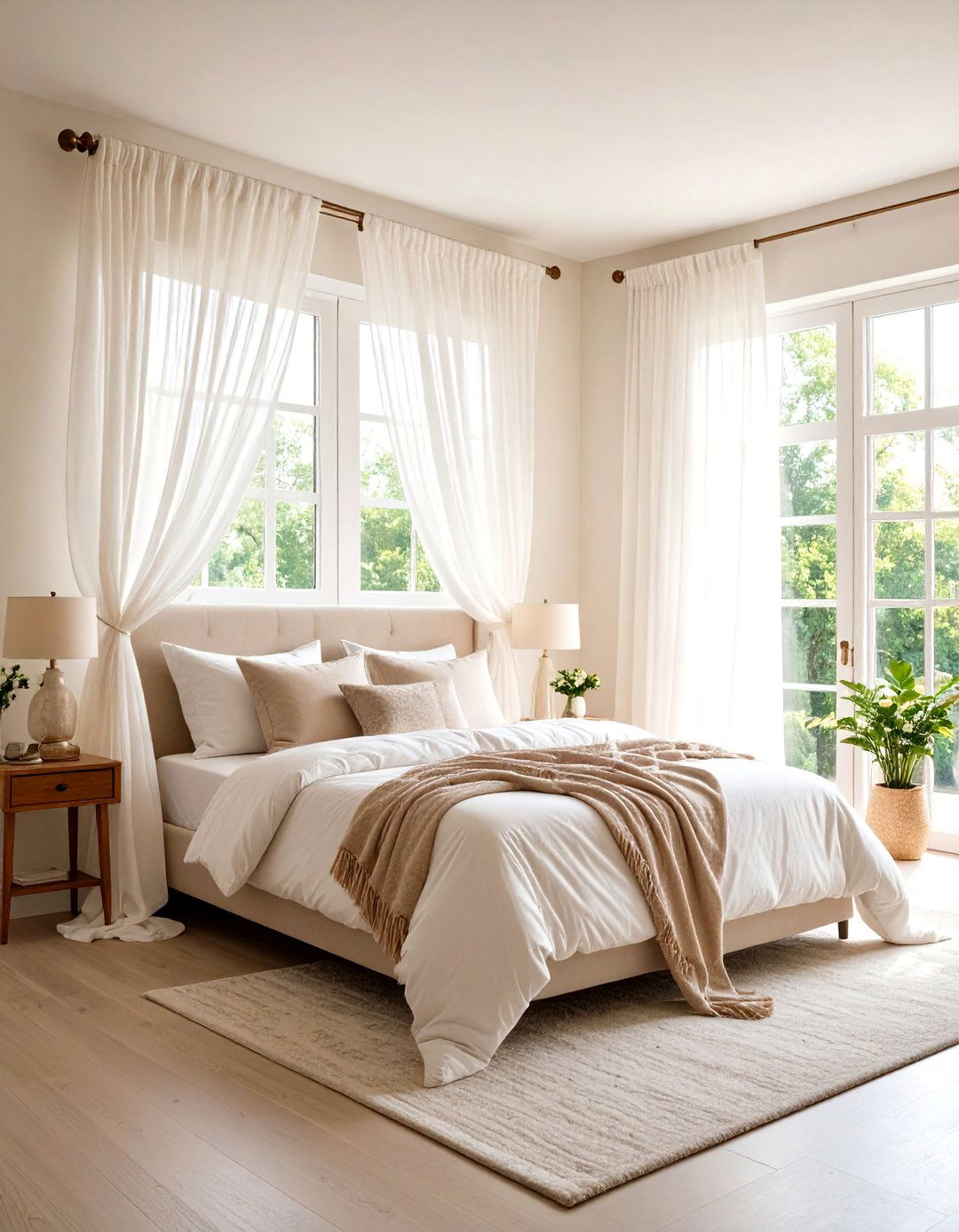 Sheer Light Filtering Bedroom Ambiance - 24 Bedroom Curtain Ideas