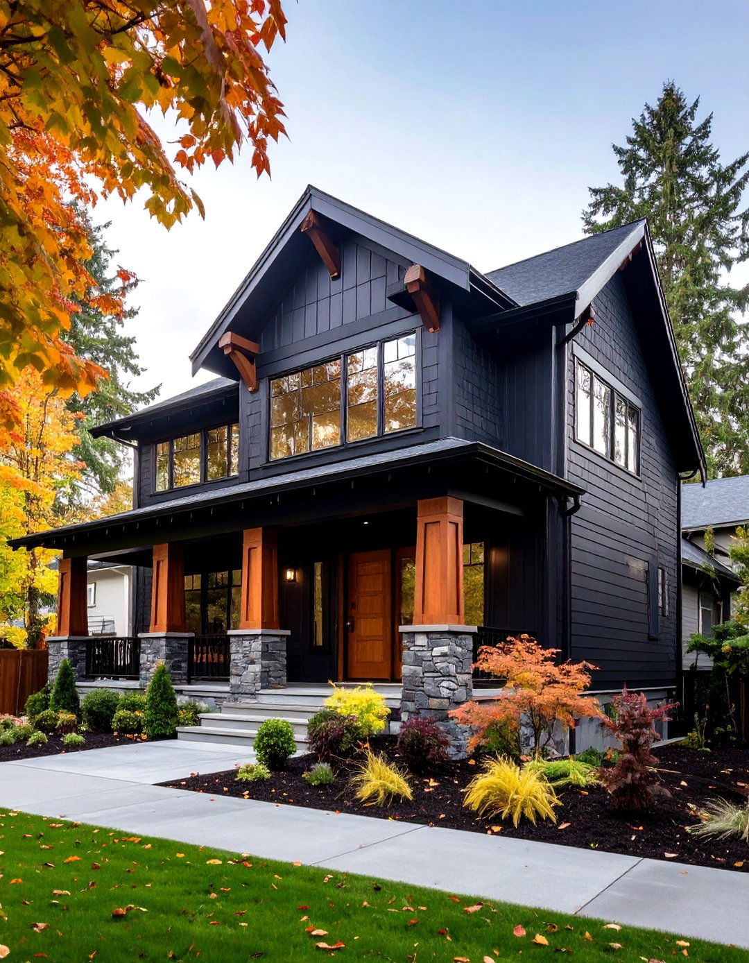 Sherwin Williams Tricorn Black Statement Design - 24 Paint Colors for a Modern Black House With Cedar Accents
