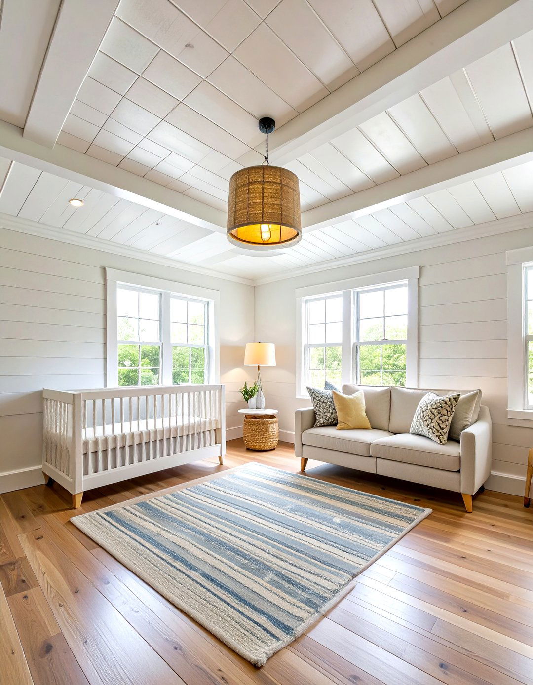Shiplap Ceiling Treatment - 24 Rustic Nursery Ideas
