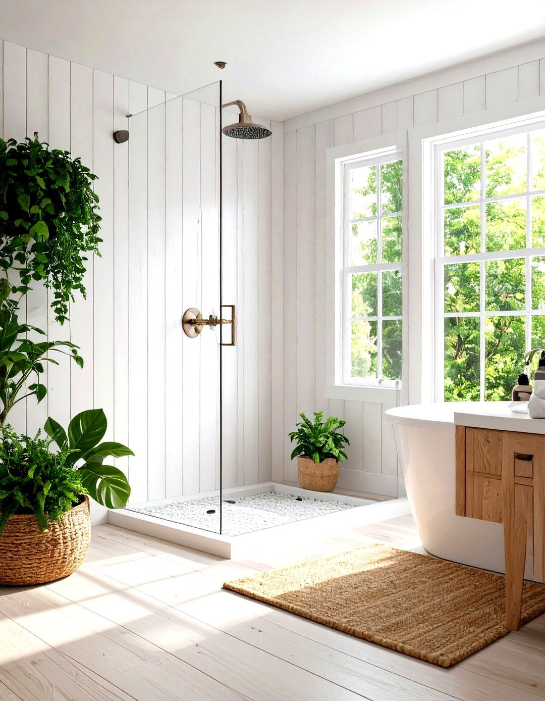 Shiplap Farmhouse Charm - 24 Shower Surround Ideas