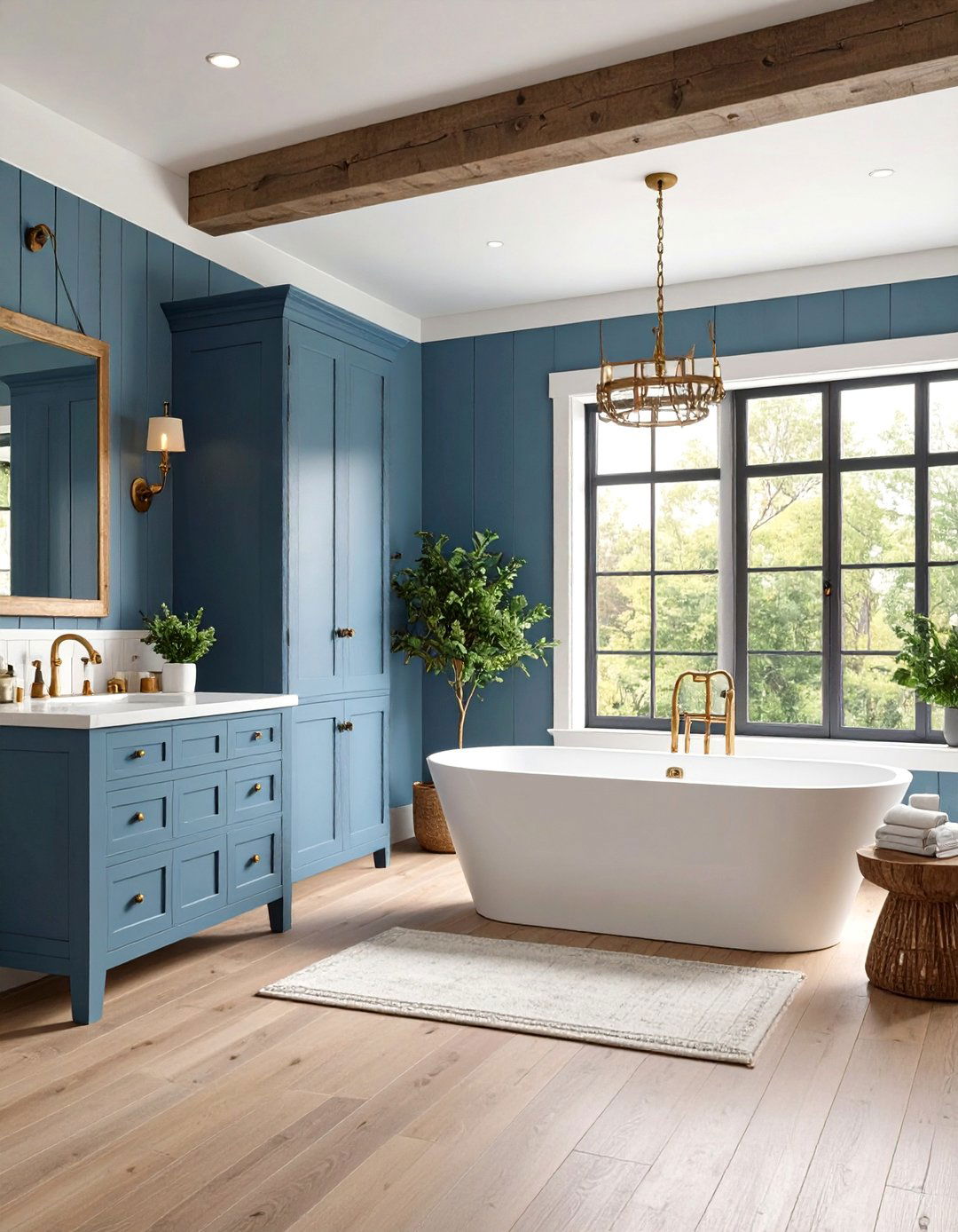 Shiplap Farmhouse Retreat - 24 Blue and White Bathroom Ideas