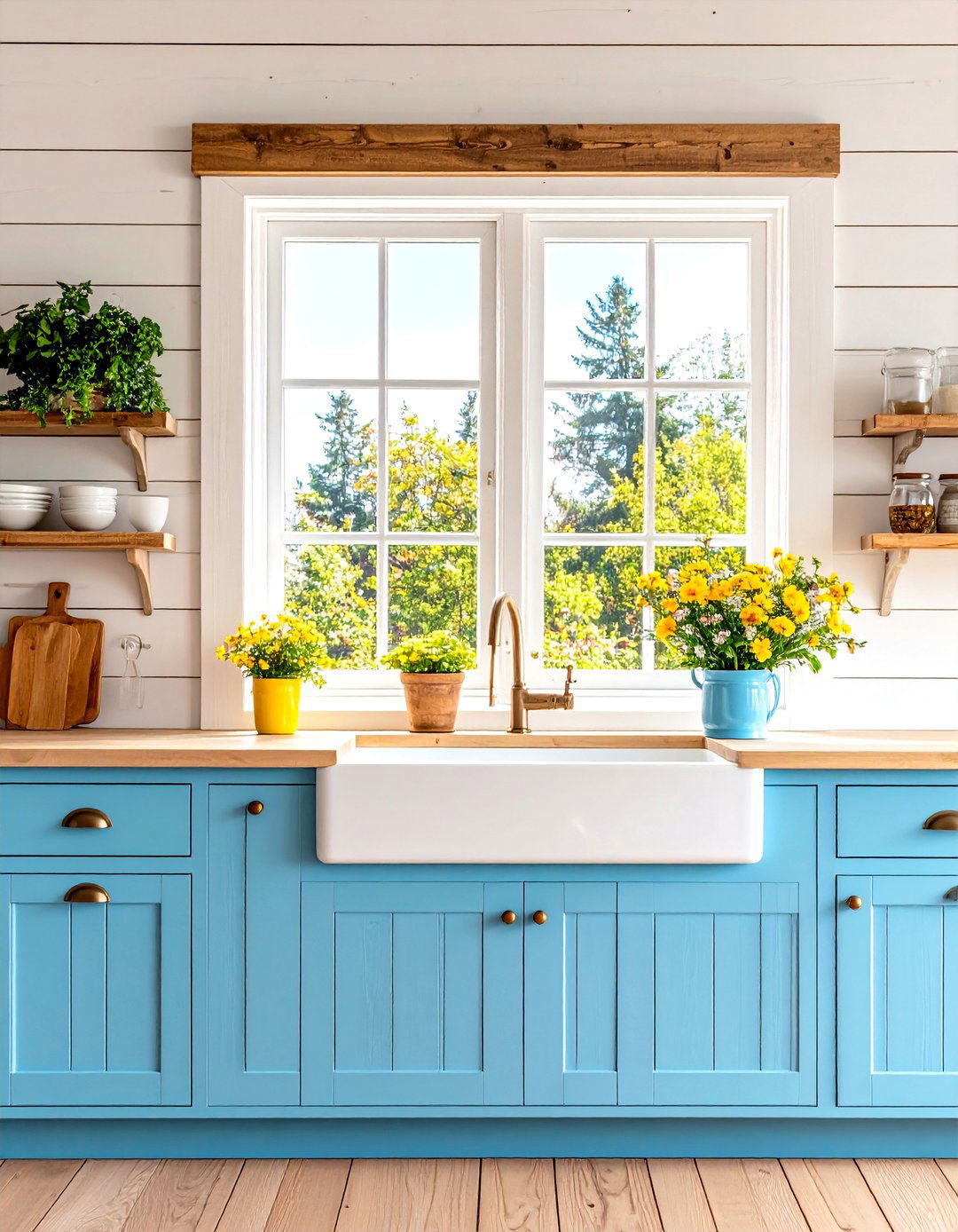 Shiplap Framed Window Character - 24 Kitchen Window Ideas Over Sink