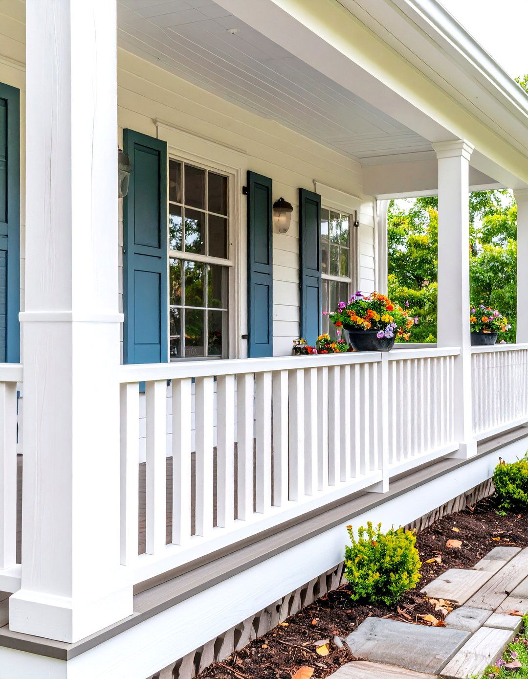 Shiplap Horizontal Board Designs - 24 Front Porch Railing Ideas