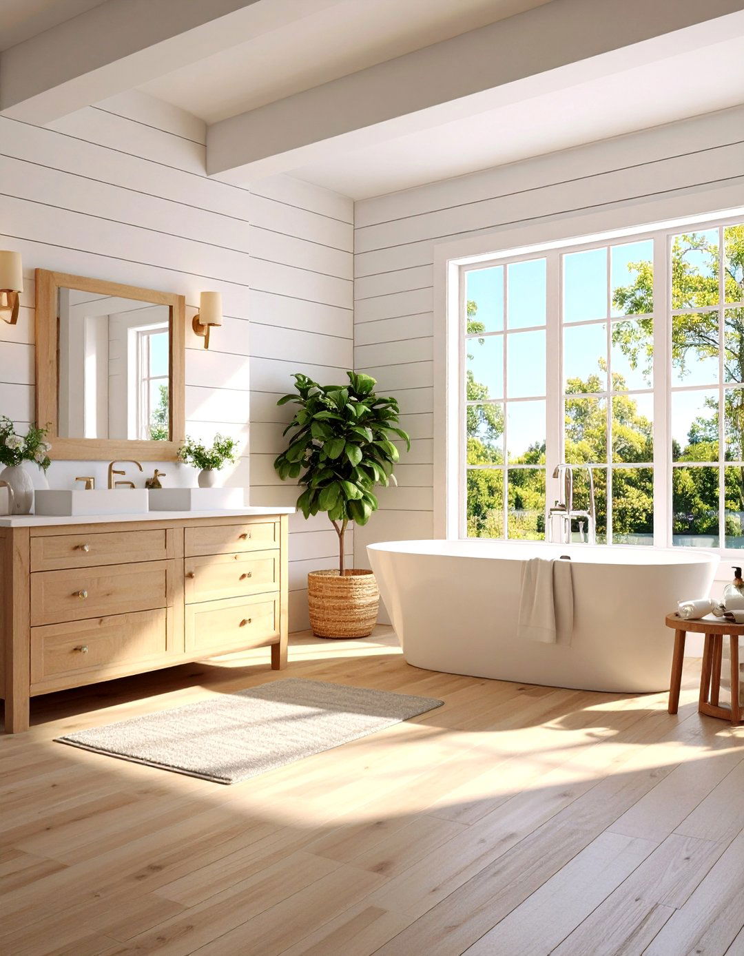 Shiplap Horizontal Planking - 24 Bathroom Wall Ideas