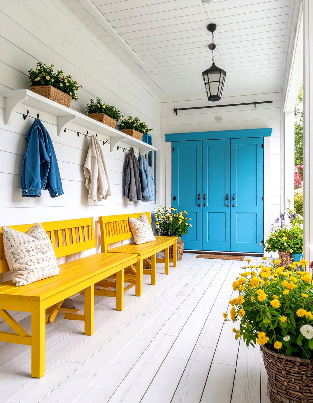 Shiplap Mudroom Combination Design - 24 Shiplap Laundry Room Ideas