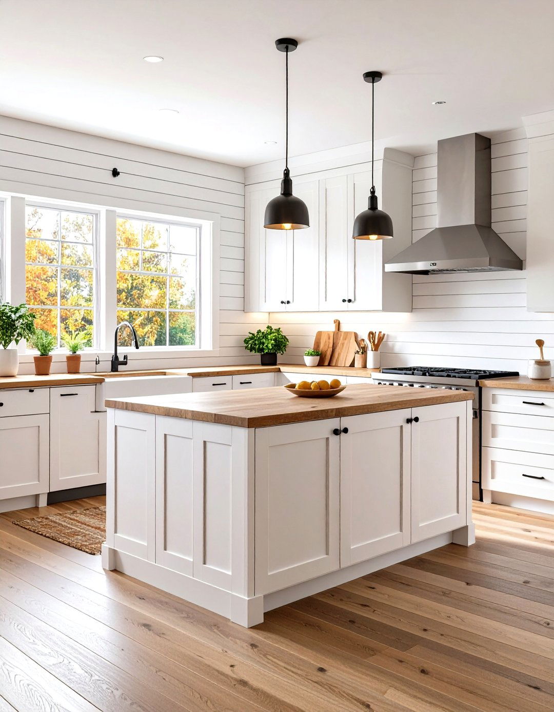 Shiplap Wall Backsplash Design - 24 Rustic White Kitchen Ideas