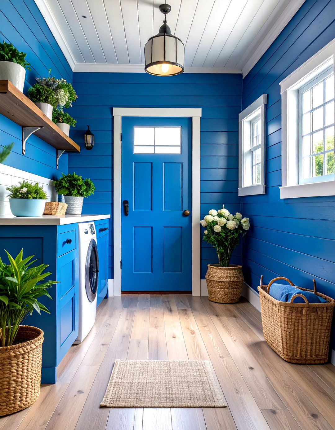 Shiplap Wall Mudroom Laundry Treatment - 24 Mudroom Laundry Room Ideas