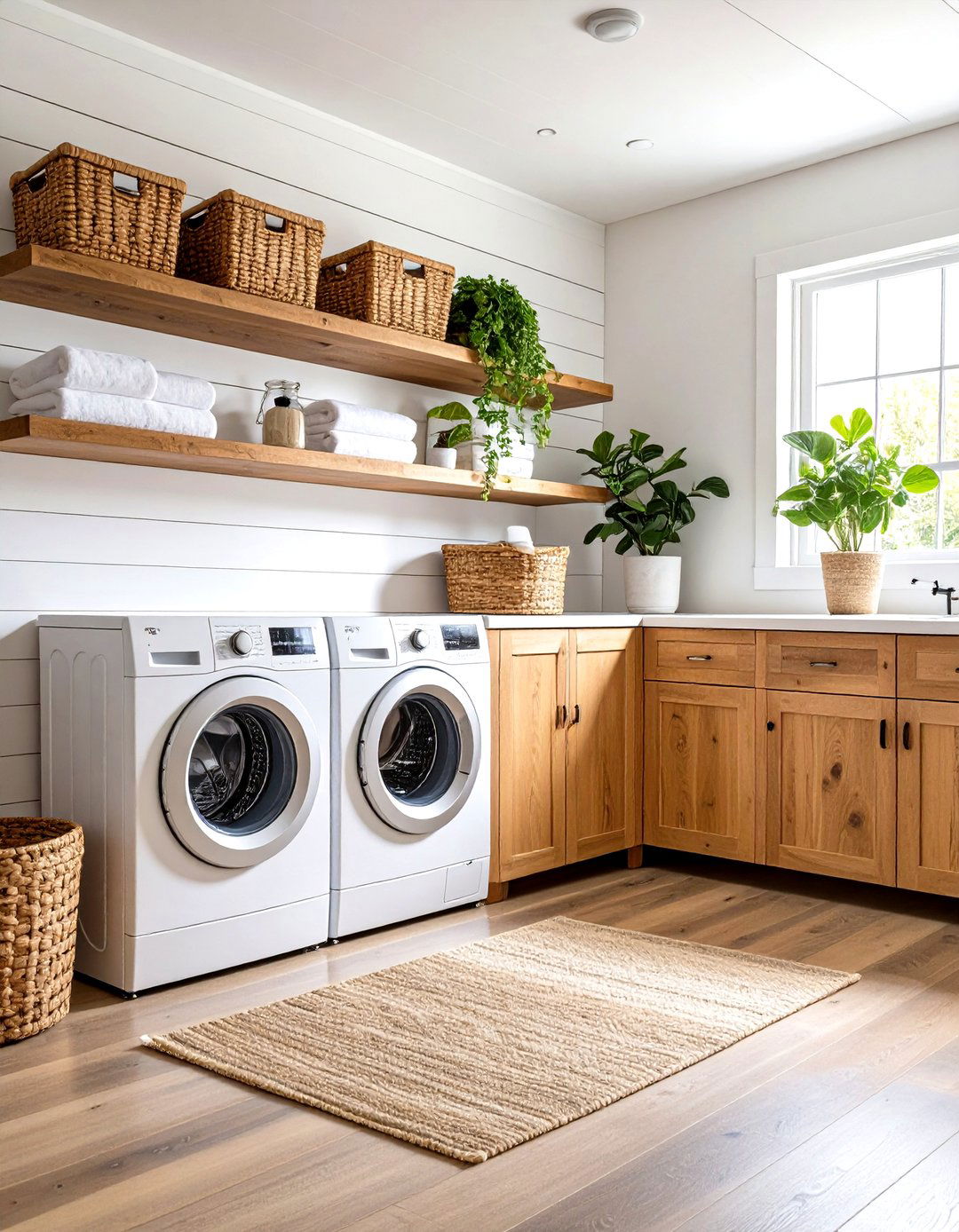 Shiplap Wall Rustic Laundry Room - 24 Rustic Laundry Room Ideas