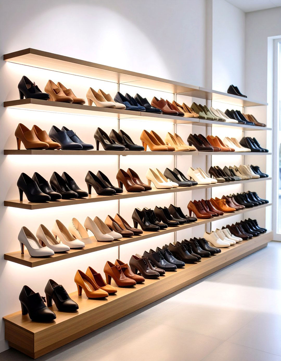 Shoe Display Wall Feature - 24 Dressing Room Ideas