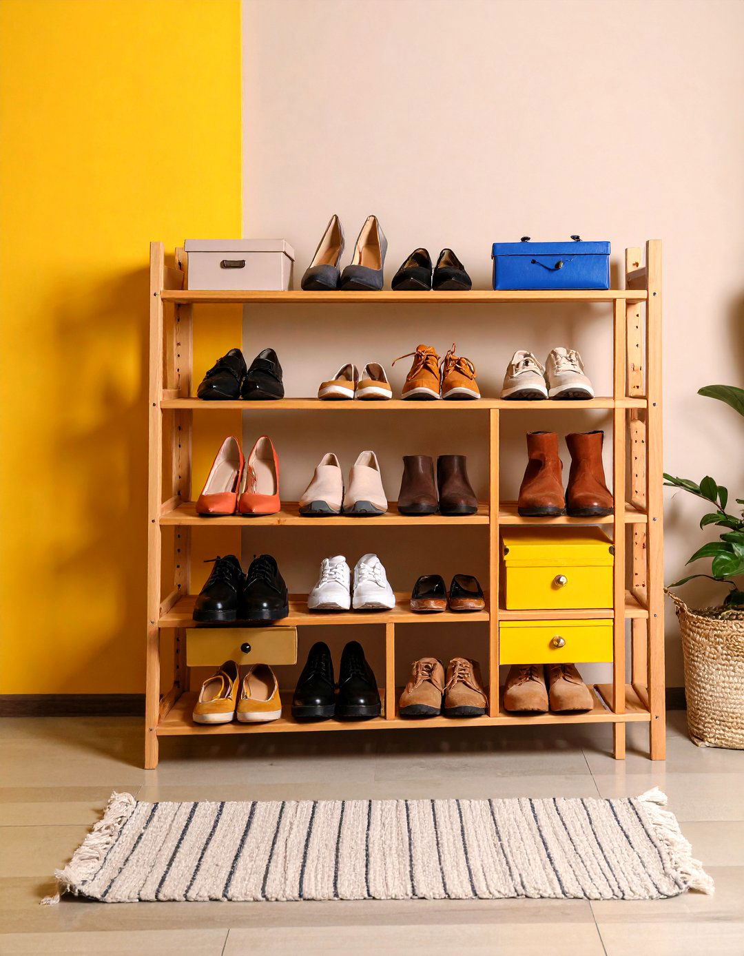 Shoe Rack Bench with Ventilation - 24 Mudroom Bench Ideas