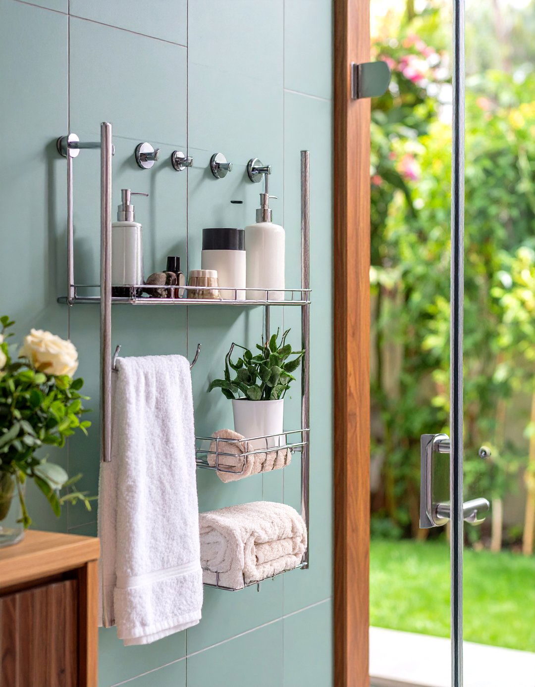 Shower Caddy Integration - 24 Towel Storage Ideas