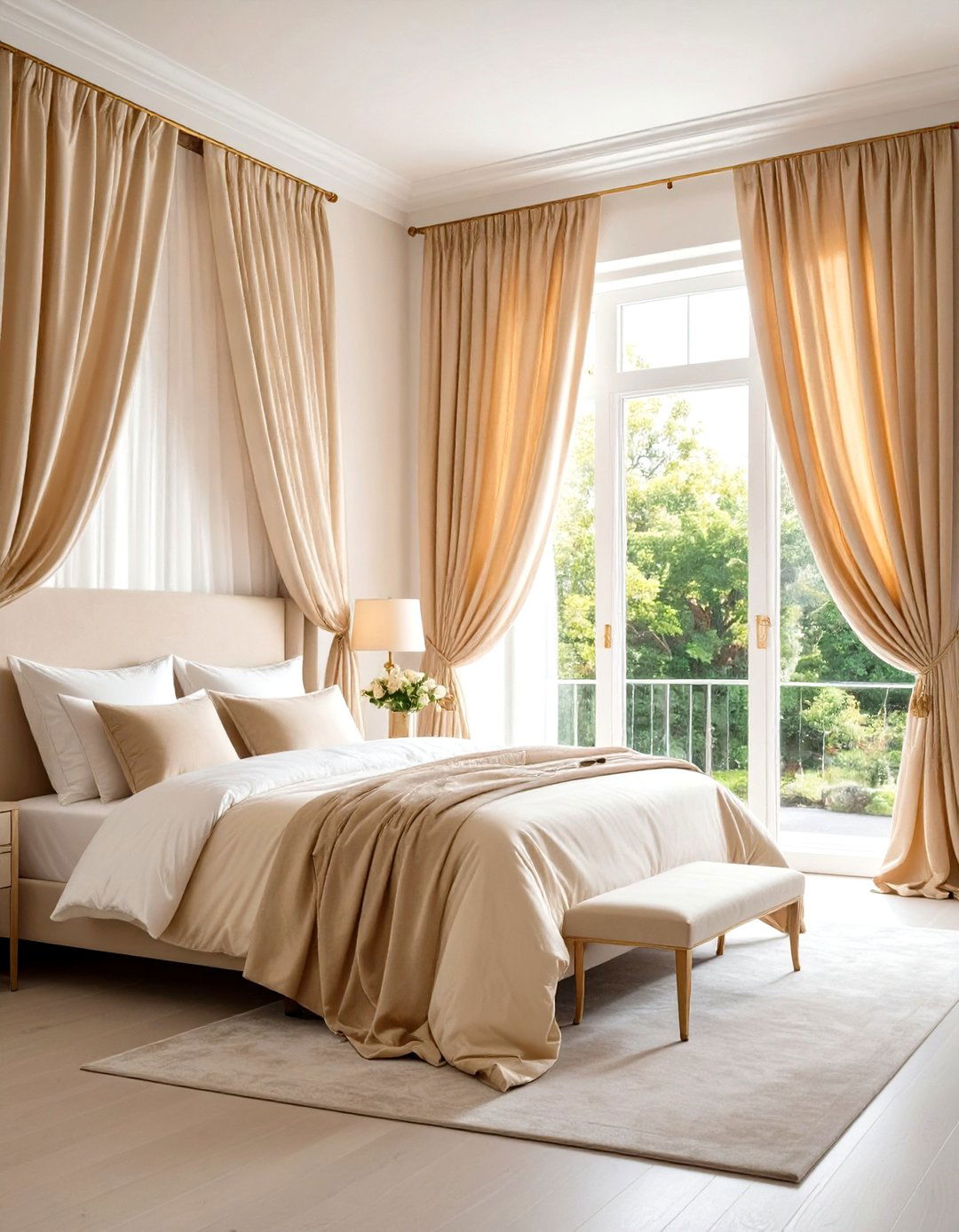 Silk Romantic Bedroom Retreat - 24 Bedroom Curtain Ideas