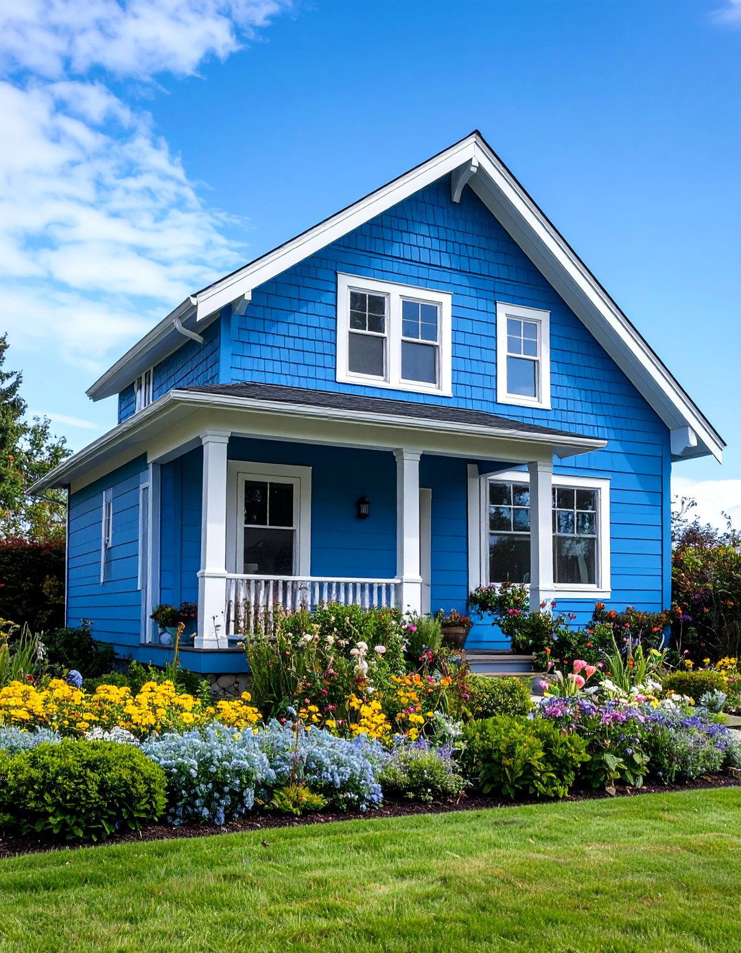 Sky Blue Peaceful Sanctuary - 24 blue exterior house paint ideas