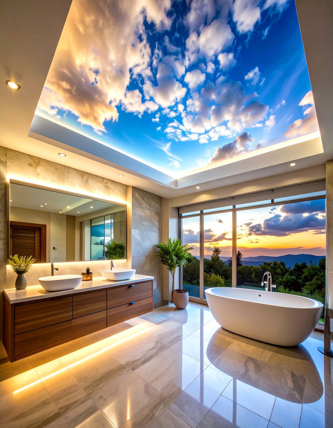 Sky Mural Bathroom Tray Ceiling - 24 tray ceiling ideas