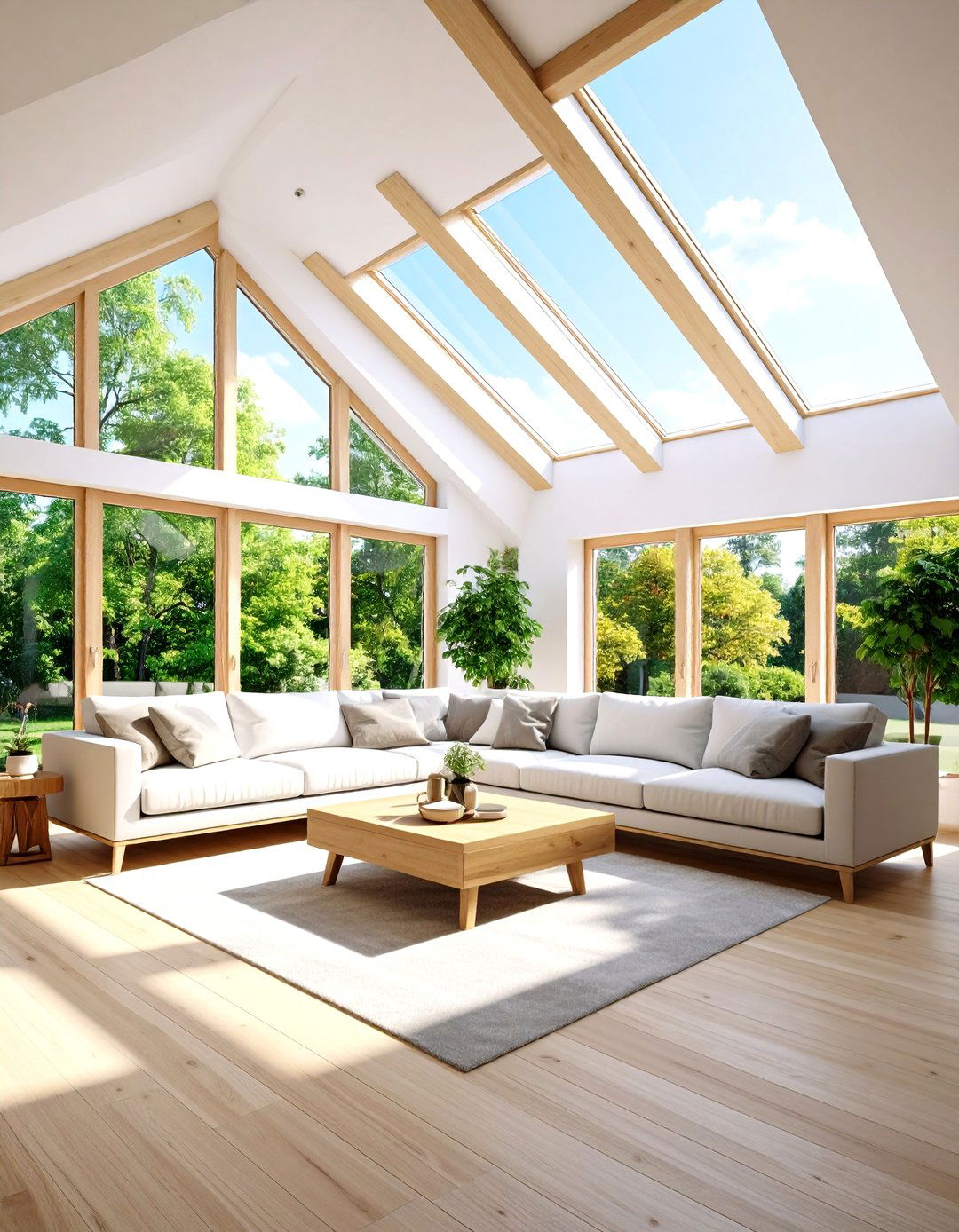 Skylight Integration Design - 24 Living Room False Ceiling Design Ideas