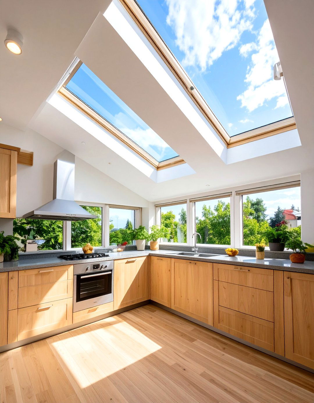 Skylight Kitchen Ceiling Features - 24 Kitchen Ceiling Ideas