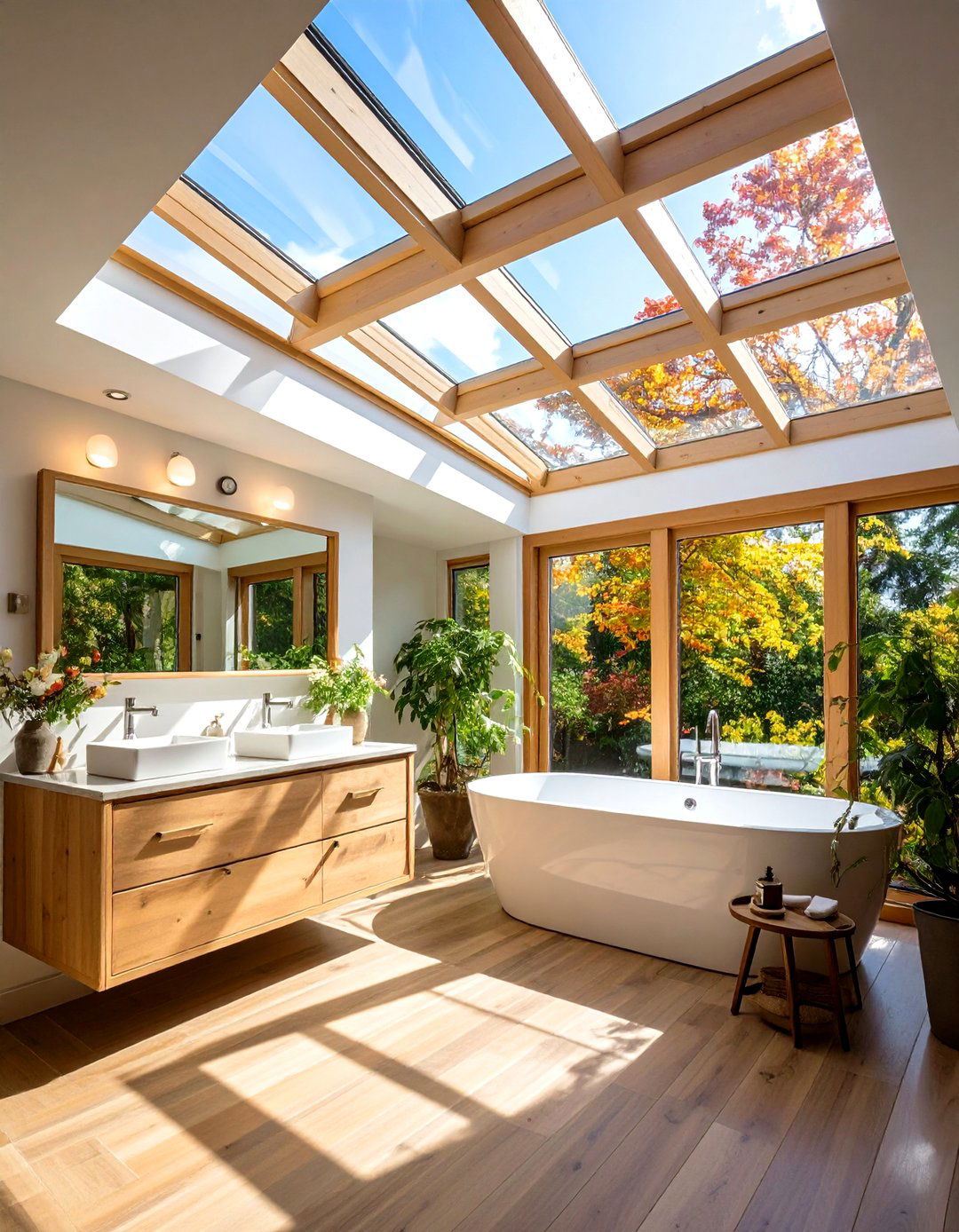 Skylight Natural Lighting - 24 Small Master Bathroom Ideas
