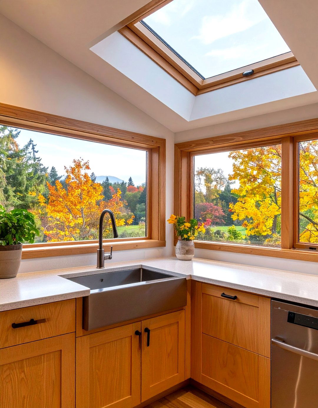 Skylight and Window Combination - 24 Kitchen Window Ideas Over Sink