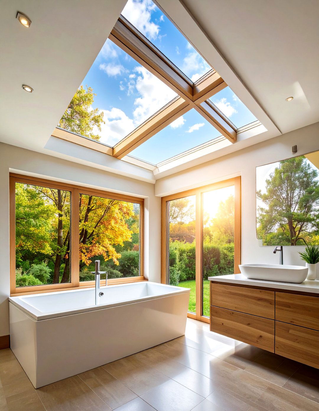 Skylights Natural Illumination - 24 Bathroom Ceiling Ideas