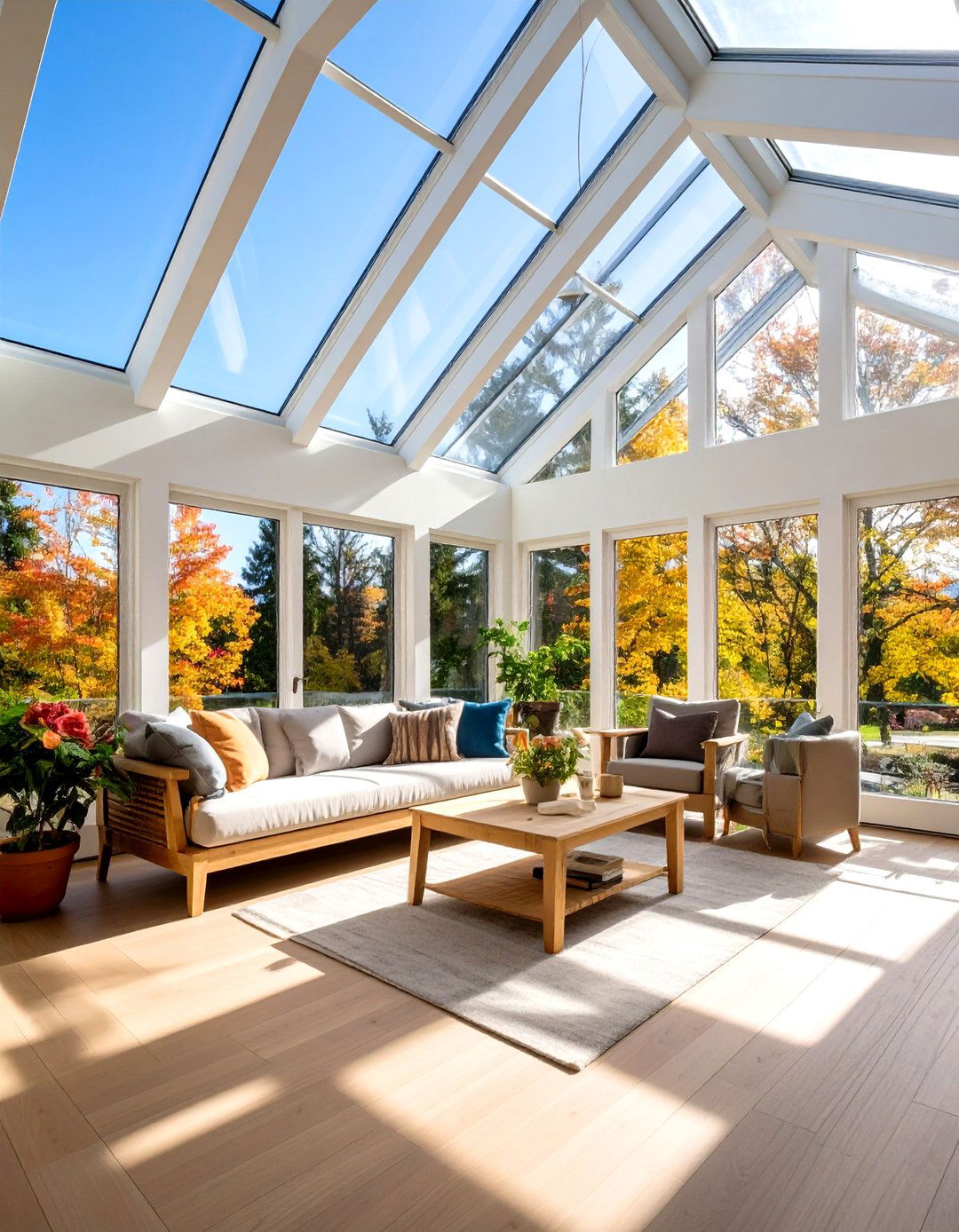 Skylights and Natural Light Sunroom - 24 Mid-century Modern Sunroom Ideas