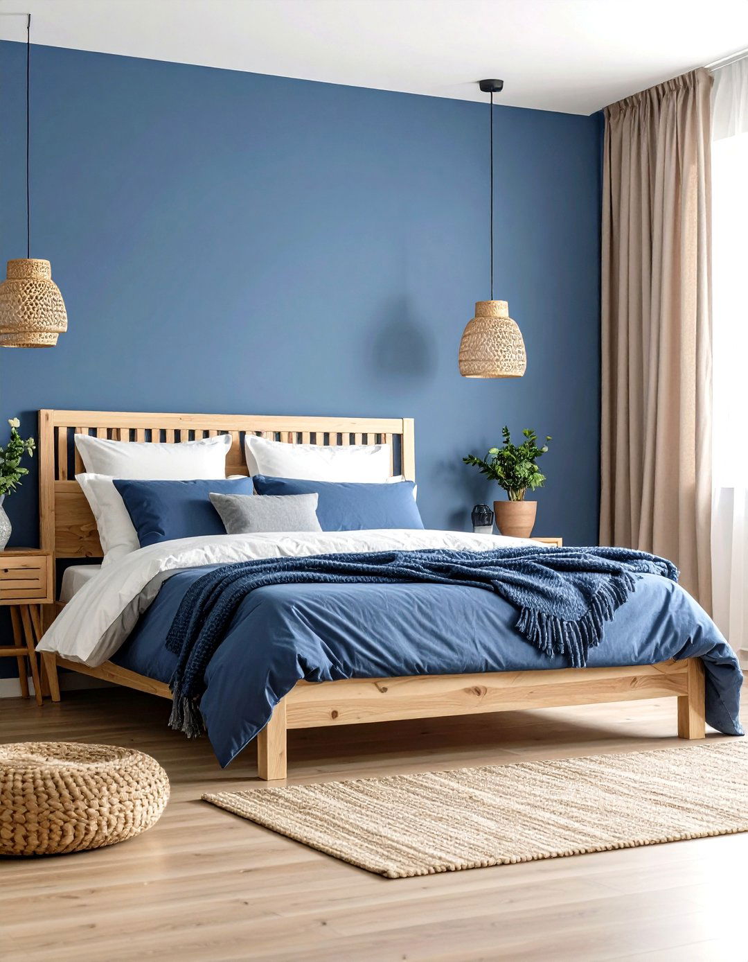 Slate Blue Scandinavian Calm - 24 Moody Blue Bedroom Ideas